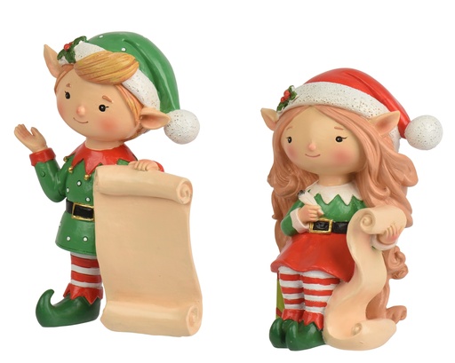 [4-703721] ***ELF POLYRESIN GREEN/COLOUR(S) L6.00-W12.50-H17.00cm