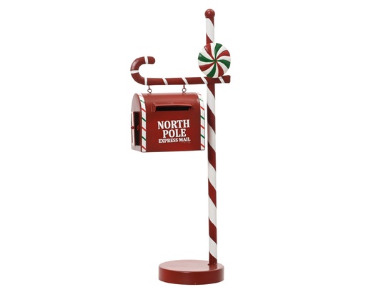 [4-704074] ***MAILBOX IRON RED L12.50-W20.00-H51.00cm