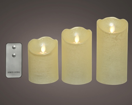 [4-480014]  BOUGIE AVEC LED - NOUVEAU MODELE - MECHE OSCILLANTE - BATTERIE AVEC TELECOMMANDE - dia7.50-H15.00cm-1L