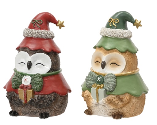 [4-703603] CHOUETTE EN RESINE - 2 ASSORTIMENTS - PRIX UNITAIRE - 13.00-W14.00-H19.00cm