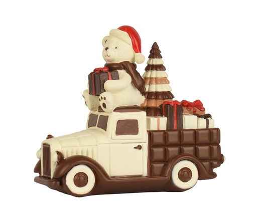 [4-703672] OSO RESINA EN CAMION - CHOCOLATE -  L21.80-W11.30-H19.60cm