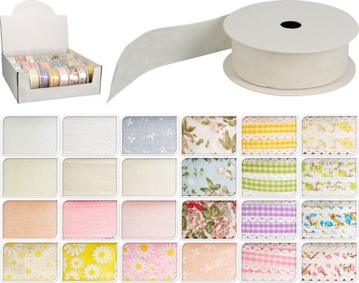[KM-GR8001850] CINTA PRIMAVERA  - 25MM - 250CM - 24 SURTIDOS - PRECIO UNIDAD 