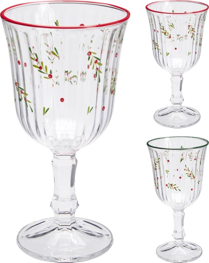 [KM-046100800] COPA DE VINO - CRISTAL - 24CM - 2 COLORES - PRECIO UNIDAD  