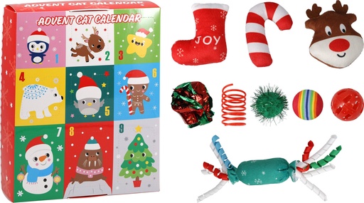 [KM-491802960] CALENDRIER DE L'AVENT POUR CHAT - 9 JOUETS DIFFERENTS 