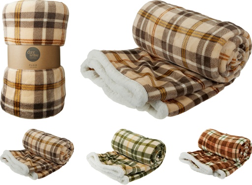 [KM-AAE830220] MANTA DE CUADROS - 200X150CM - 3 COLORES - PRECIO UNIDAD  