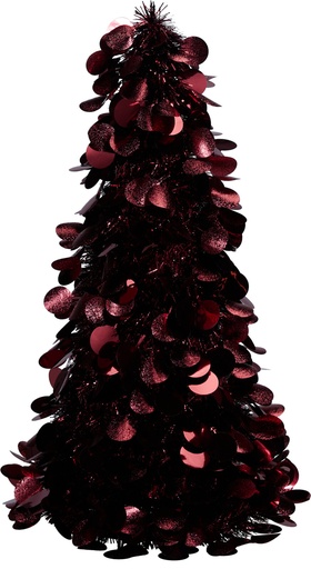 [KM-TSL001140] ÁRBOL TINSEL 46CM ROJO OSCURO