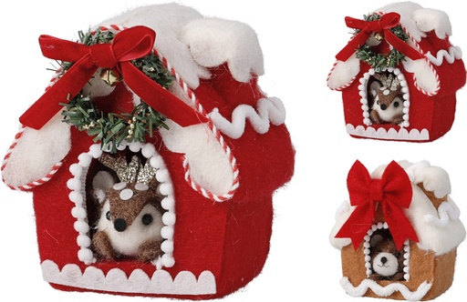 [KM-HC4701860] CASITA FIELTRO PARA COLGAR - 12CM - 2 COLORES - PRECIO UNIDAD