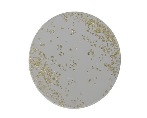 [4-383008] SOUS-VERRE ARGENTE A PAILLETTES - dia10.00-H0.30cm