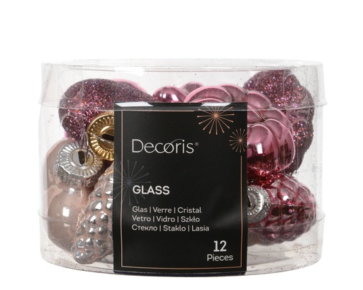 [4-015072] ***FIGURE GLASS PINK/COLOUR(S) L2.00-W4.00-H4.00cm