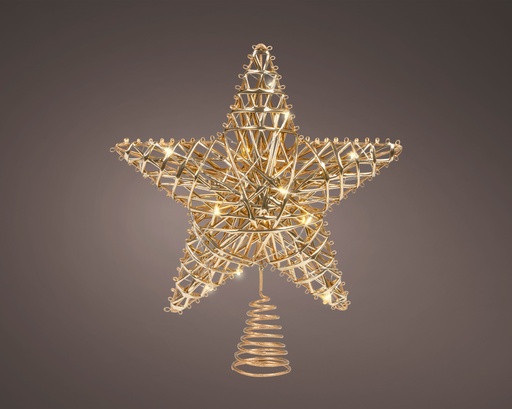 [4-480928] ***MICRO LED TREETOPPER BO INDOOR GOLD/WARM WHITE L5.00-W23.00-H27.00cm-15L