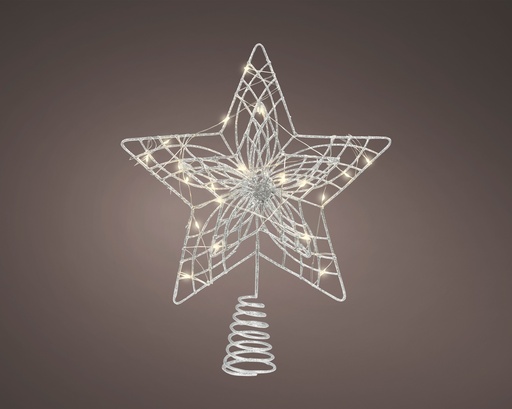 [4-480929] ***MICRO LED TREETOPPER BO INDOOR SILVER/WARM WHITE L5.00-W24.00-H30.00cm-20L