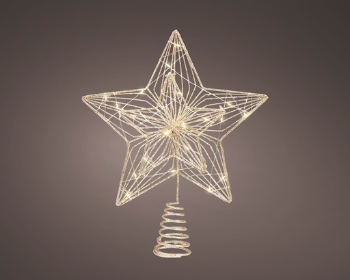 [4-480930] ***MICRO LED TREETOPPER BO INDOOR GOLD/WARM WHITE L5.00-W24.00-H30.00cm-20L