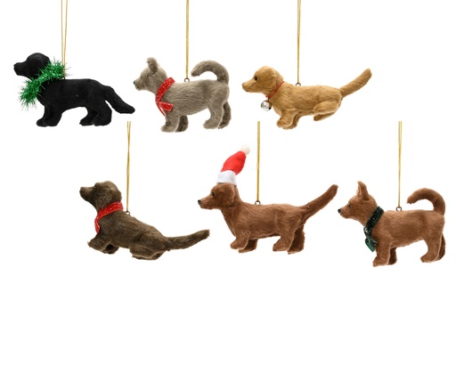 [4-512463] ***DOG PLASTIC RED/GOLD HANGER- GOLDEN HANGER ASSORTED L11.50-W3.50-H6.00cm
