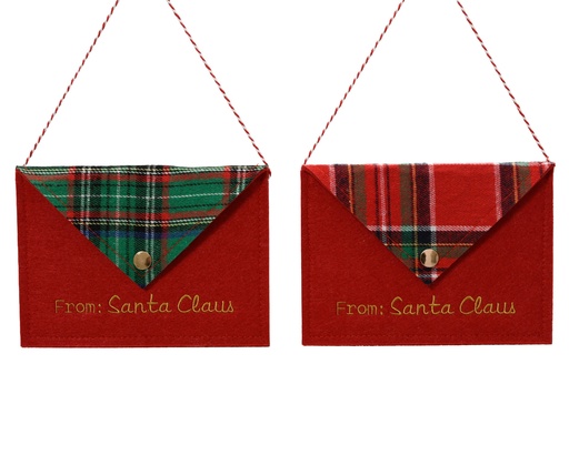 [4-512805] ***LETTER FELT CHECK FABRIC CLOSURE ASSORTED L17.00-W0.90-H12.50cm