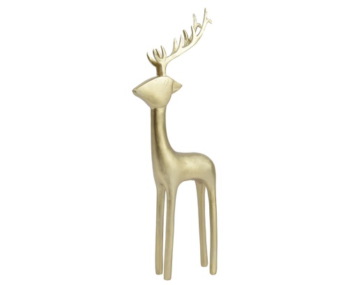 [4-530614] ***DEER POLYRESIN GOLD L5.00-W13.50-H35.00cm