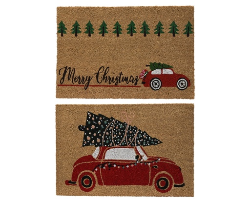 [4-558631] ***DOORMAT COIR NATURAL/COLOUR(S) L60.00-W40.00-H1.50cm