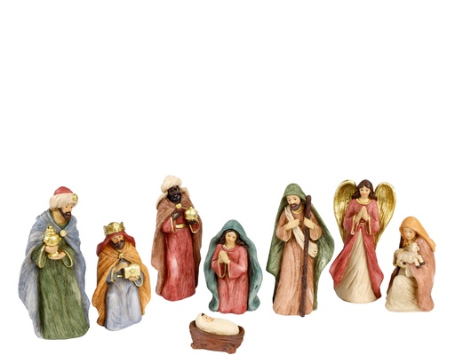 [4-591692] ***NATIVITY SET POLYRESIN MULTI L7.60-W48.80-H15.00cm