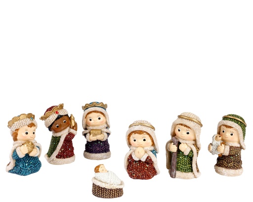 [4-591715] ***NATIVITY SET POLYRESIN MULTI L5.00-W5.00-H10.00cm