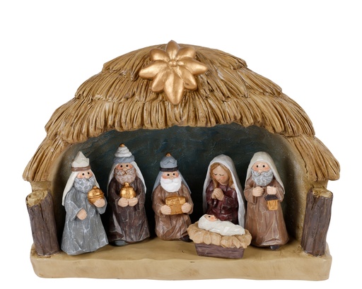 [4-591716] ***NATIVITY SET POLYRESIN MULTI L26.00-W10.00-H20.00cm
