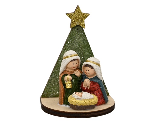 [4-591725] ***NATIVITY MDF NATURAL L7.00-W4.50-H7.50cm