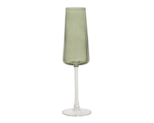 [4-601084] ***CHAMPAGNE GLASS GLASS GREEN dia7.00-H25.00cm