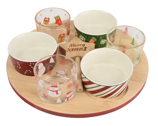 [4-601128] ***TAPAS SET STONEWARE MULTI dia26.00-H14.00cm