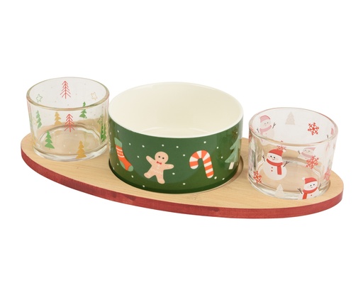 [4-601129] ***TAPAS SET STONEWARE GREEN/COLOUR(S) L27.50-W13.00-H6.00cm
