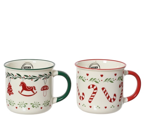 [4-607365] ***MUG PORCELAIN WHITE/COLOUR(S) dia10.40-H8.50cm