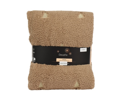 [4-614541] ***THROW POLYESTER BROWN/COLOUR(S) L130.00-W170.00-H2.00cm