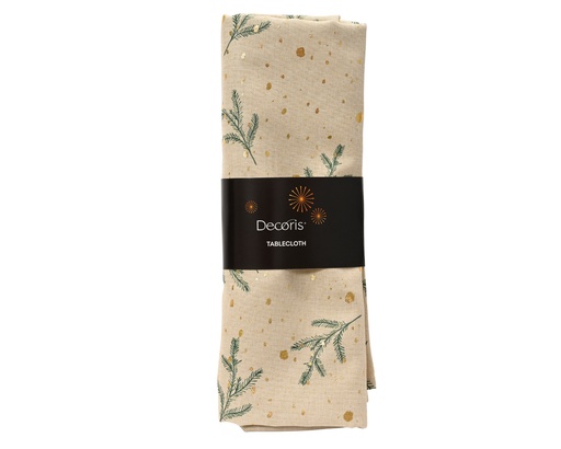 [4-614558] ***TABLECLOTH POLYESTER NATURAL L250.00-W140.00-H0.30cm