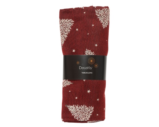 [4-614564] ***TABLECLOTH POLYESTER BURGUNDY/COLOUR(S) L250.00-W140.00-H0.30cm