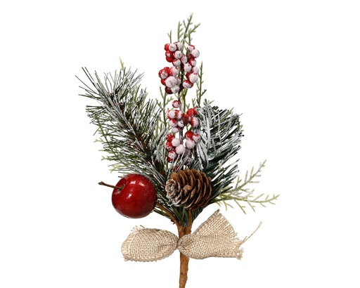 [4-687362] ***PICK SNOW-GLITTER GREEN/RED L5.00-W8.00-H20.00cm