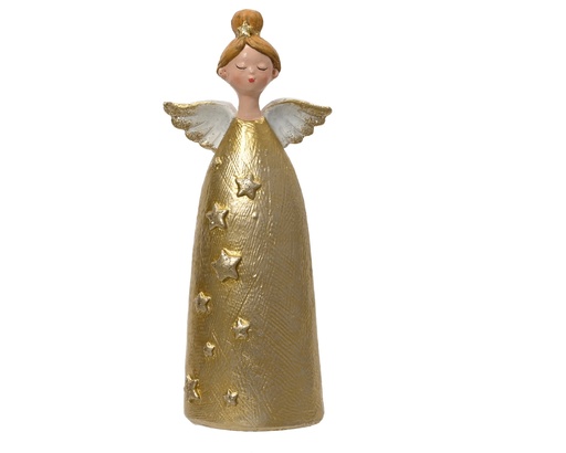 [4-703099] ***ANGEL POLYRESIN GOLD/COLOUR(S) L8.20-W5.30-H20.20cm