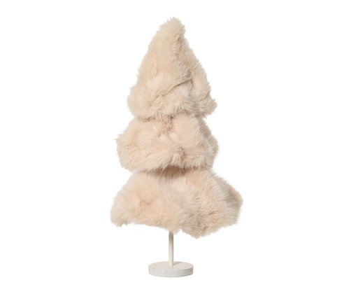 [4-703169] ***TREE FAUX FUR CREAM dia33.00-H60.00cm