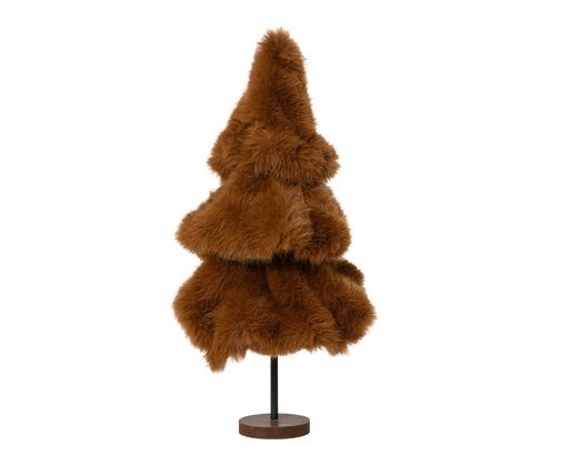 [4-703172] ***TREE FAUX FUR CHOCOLATE BROWN dia33.00-H60.00cm