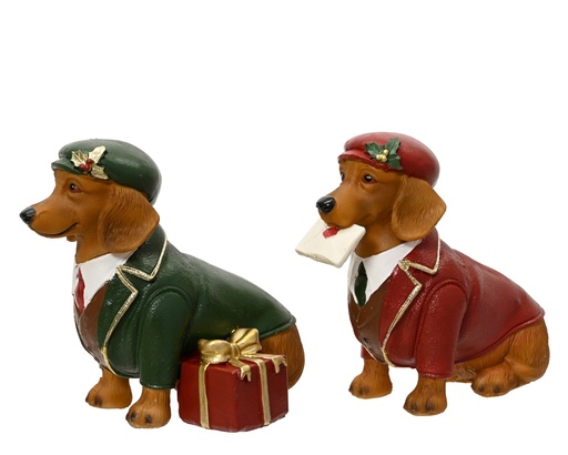 [4-703763] ***DOG POLYRESIN ASSORTED L14.50-W7.00-H14.00cm