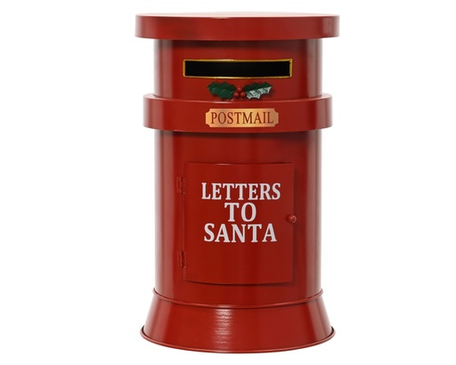 [4-704073] ***MAILBOX IRON RED dia24.00-H38.00cm
