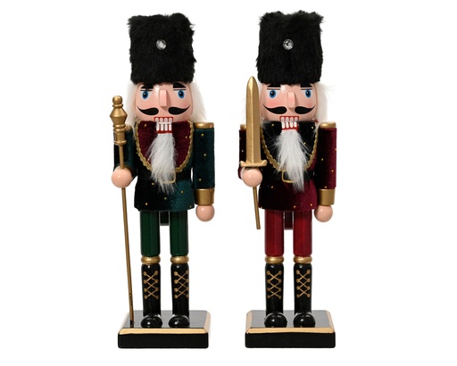 [4-704124] ***NUTCRACKER PINEWOOD ASSORTED L8.00-W6.50-H25.00cm