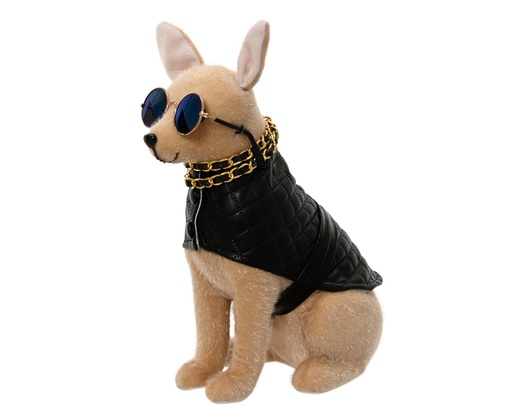 [4-704460] ***DOG ARTIFICIAL FUR LIGHT BROWN L17.00-W12.00-H28.00cm