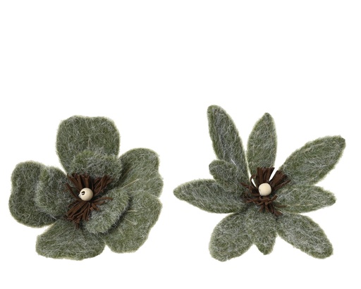 [4-729563] ***FLOWER POLYESTER ROSEMARY GREEN dia20.00cm