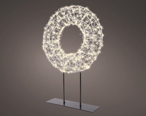 [4-490633] ***MICRO LED TABLE LIGHT OUTDOOR SILVER/WARM WHITE L7.00-W28.00-H38.00cm-300L
