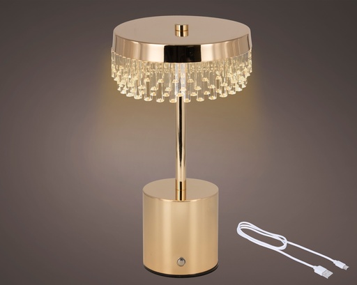 [4-484739] LAMPARA DE MESA RECARGABLE - GOLD/COLOUR - dia14.00-H25.50cm-48LED