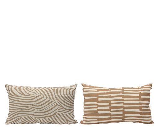 [4-873994] ***CUSHION POLYESTER COTTON BROWN/COLOUR(S) L3-W30-H50cm