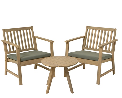 [4-843830] ***LUCCA SET ACACIA GREEN L62-W62-H73cm