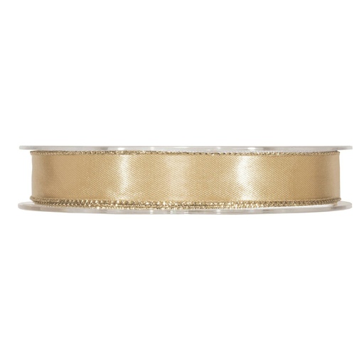 [PV-3357P-04] CINTA SATEN CON BORDE REFORZADO - MM15X20MT DORADO