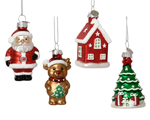 [4-123955] ***FIGURE GLASS ASSORTED L5.10-W5.10-H8.90cm