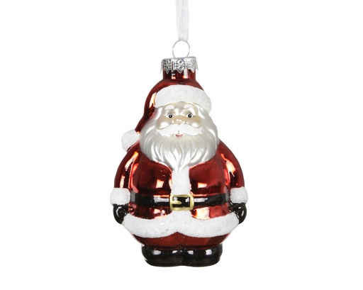 [4-125117] ***SANTA GLASS CHRISTMAS RED L7.30-W6.20-H11.60cm