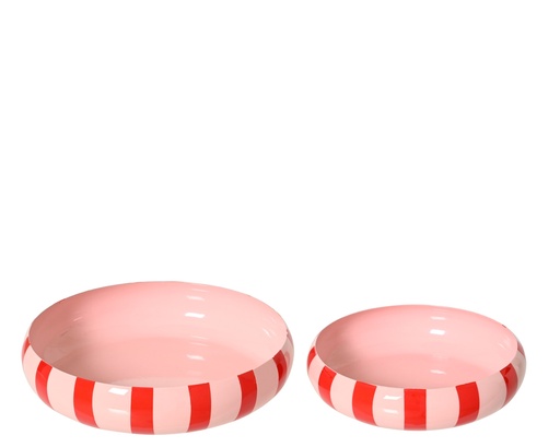 [4-820236] ***BOWL IRON WITH ENAMEL RED/COLOUR(S) D.22.5cm x H.5cm