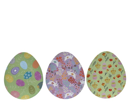 [4-820539] ***DECO PLATE PP BUNNY ALL OVER PRINT 3ASS MULTI L.29cm x W.35cm x H.1cm