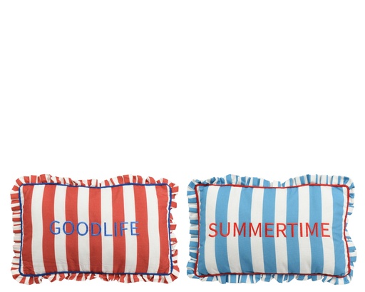 [4-827738] ***CUSHION POLYESTER COTTON RECTANGLE PRINTING+EMBROIDERY CURL EDGE 2ASS ASSORTED L.30cm x W.50cm x H.8cm